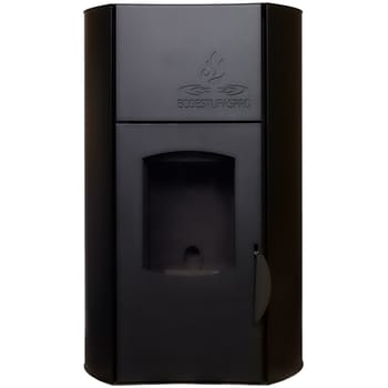 HIDRO ESTUFA DE PELLET DE 25 KW DE POTENCIA, AUTONOMÍA 10-20 HORAS, SUPERFICIE 200 M2 Y CONSUMO 2-4 Kg/h COLOR NEGRO CON CRISTAL